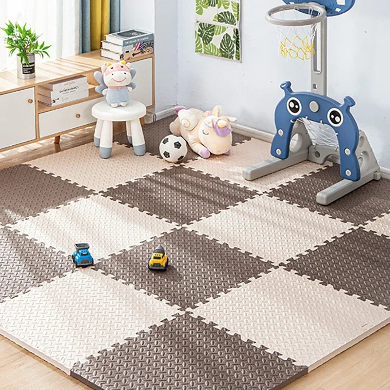 4PCS 30*30cm Sports Gym Mat Protection EVA Leaf Grain Floor Mats Yoga Fitness Non-Slip Splicing Rugs Thicken Shock Room Workout
