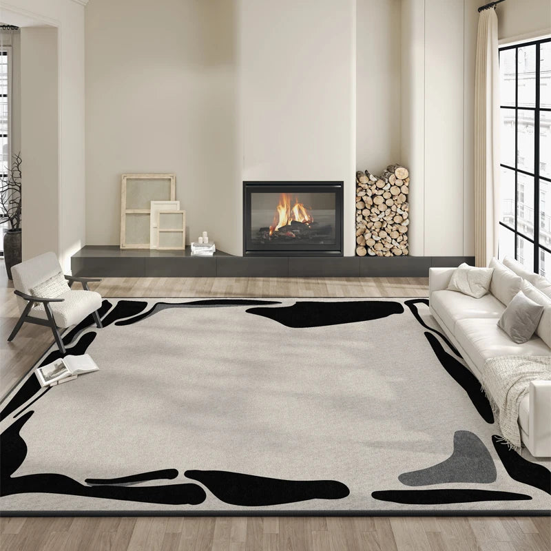Light Luxury Living Room Decoration Striped Carpet Thicken Study Rug Home Cloakroom Anti-slip Mat Modern Style Rugs for Bedroom