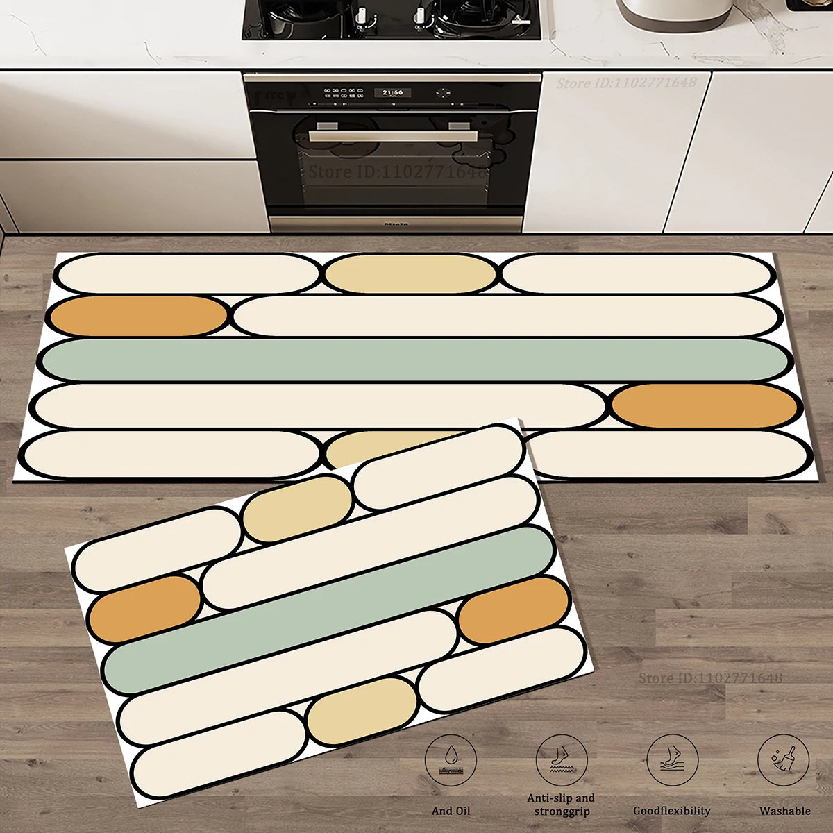 Thick Anti-Fatigue Floor Rug Absorbent Grid Non-Slip Kitchen Entrance Bathroom Doormat Mat Large Long Washable Floor Carpet