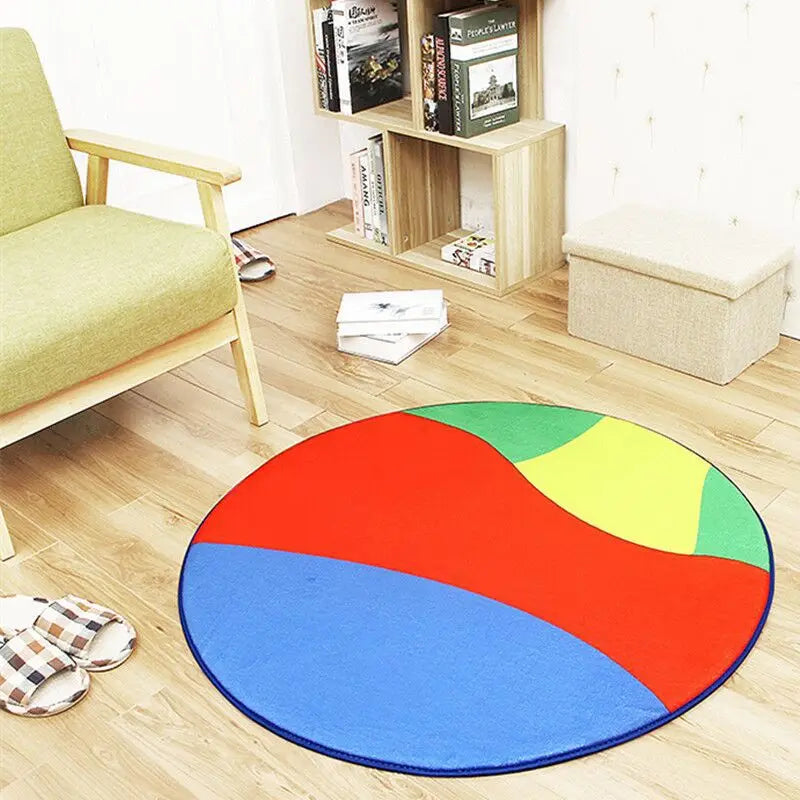Model Sports Soccer Football Basketball Floor Mat Home Non-slip Round Rugs Bedroom Carpet Machine Washable Boy’s Perfect Gift