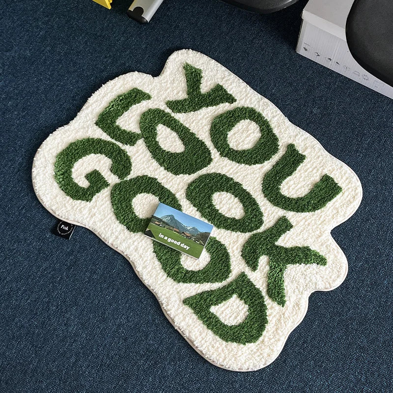 Funny Art Imitation Cashmere Carpet Special-Shaped Living Room Bedroom Decoration Bed Blanket Entry Door Non-Slip Mat