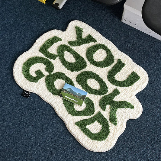 Funny Art Imitation Cashmere Carpet Special-Shaped Living Room Bedroom Decoration Bed Blanket Entry Door Non-Slip Mat