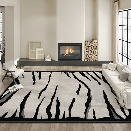 Light Luxury Living Room Decoration Striped Carpet Thicken Study Rug Home Cloakroom Anti-slip Mat Modern Style Rugs for Bedroom
