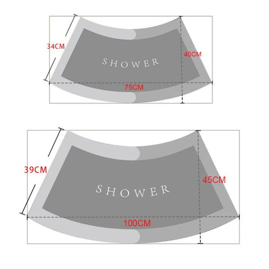 45x100cm Curved Super Absorbent Bathroom Quick Drying Floor Mat Easy To Clean Door Mat Arc Non-slip Entrance Bath Carpet