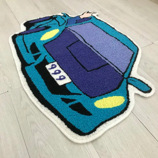 Fashion Car Shape Carpet Handmade Embroidered Plush Rug Children Living Room Bedroom Decor Floor Mat Doormat 75X50cm