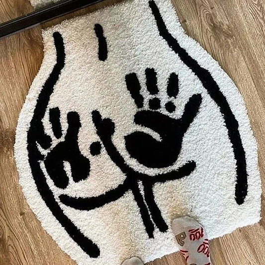Small Ass Butt Soft Tufted Rug Thickened Flocking Mat for Bathroom Non-slip Absorb Water Plush Handmade floormat Toilet Carpet
