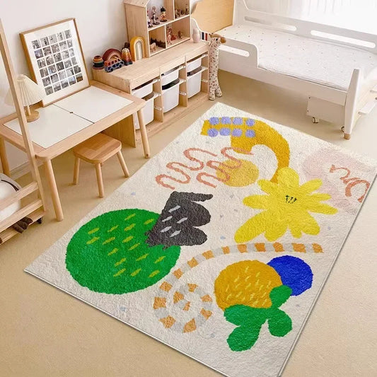 Graffiti Children's Bedroom Carpet Cartoon Cute Girl Carpet Baby Crawling Mat Creative Interesting Decoration Rug